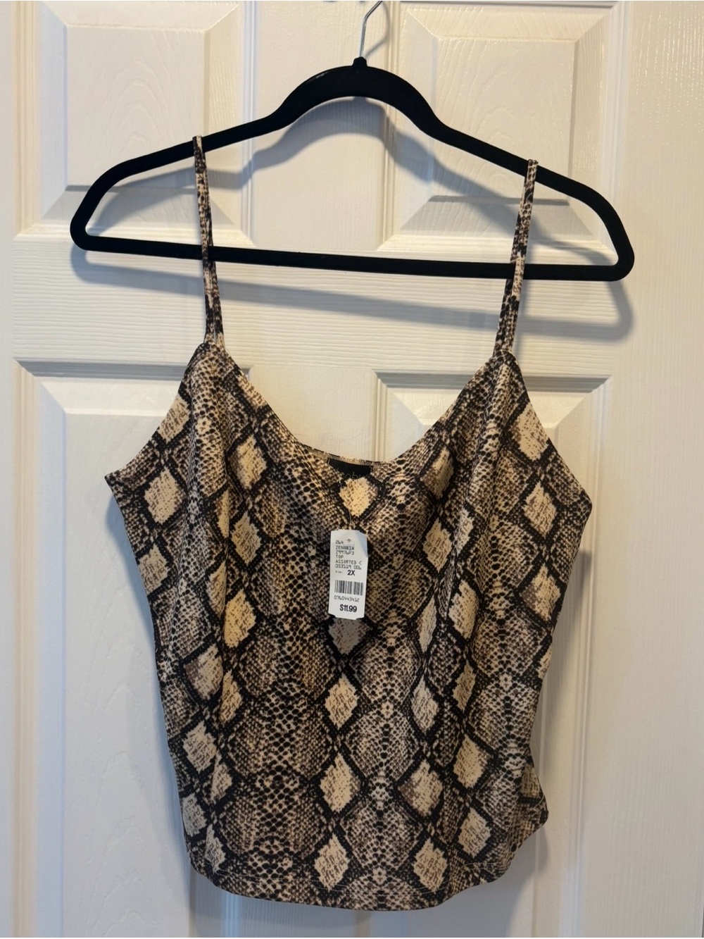 Zenobia Snake-Print Camisole in Brown and Cream